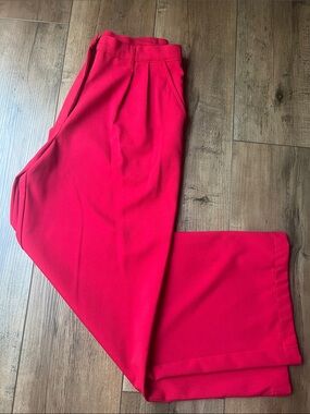 art class Bright Red Pleated Kids Dress Pants